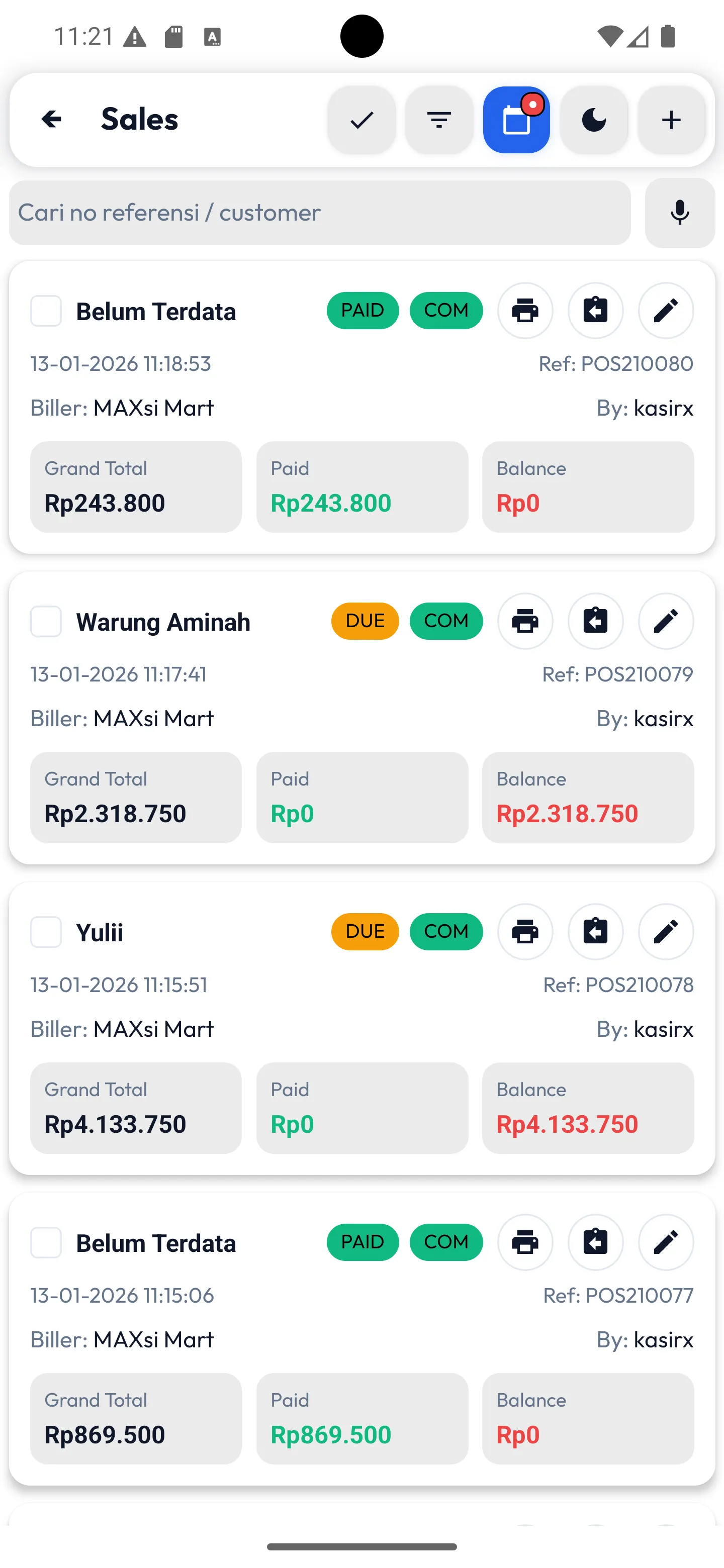 1 penjualan light