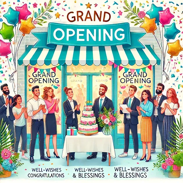 Pembukaan toko baru dengan pesta meriah.