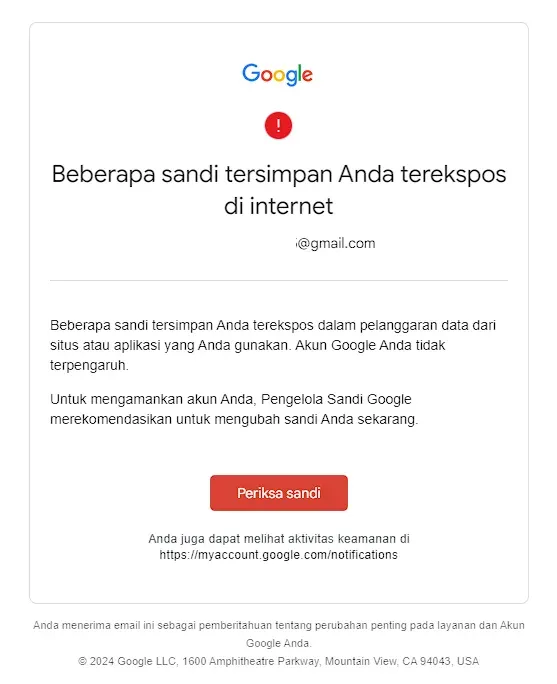 Sandi Anda terekspos di internet, segera periksa dan ubah.