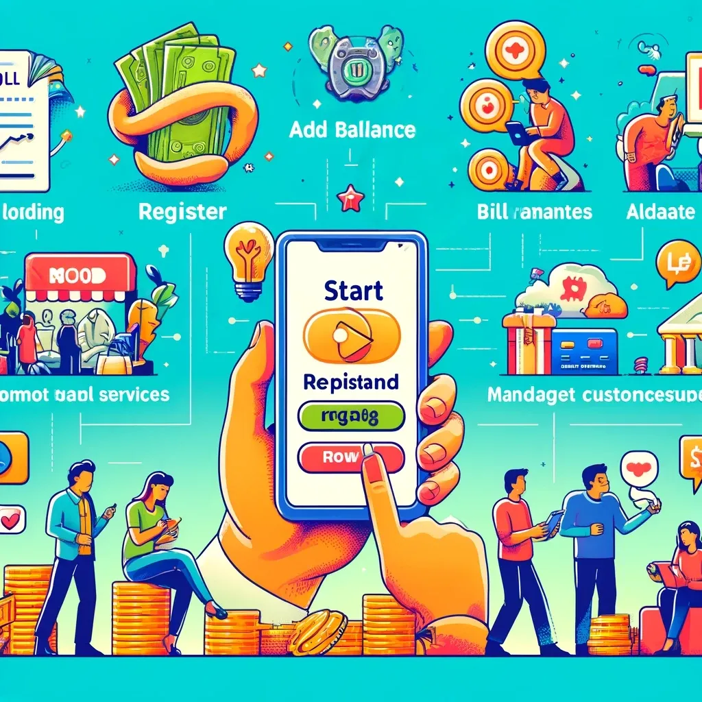 Aplikasi mobile pembayaran dengan berbagai fitur keuangan.