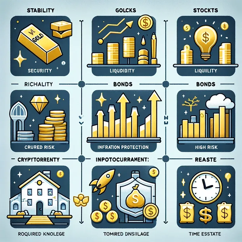 Ilustrasi jenis investasi dan keuntungannya.