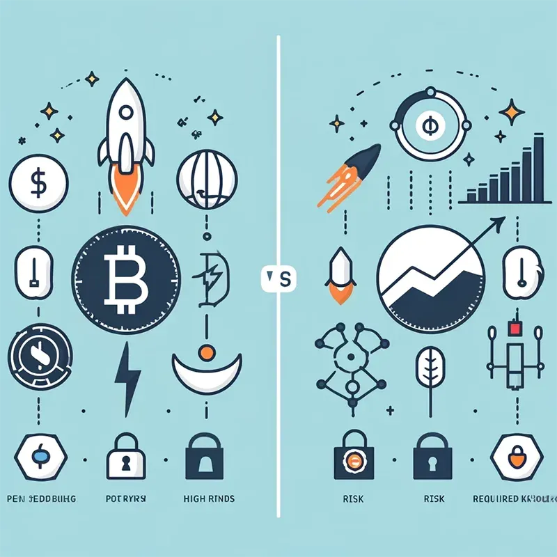 Perbandingan investasi kripto dan saham.
