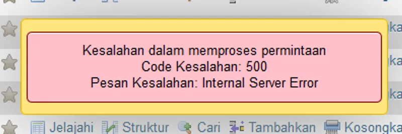 PhpMyAdmin Internal Server Error Code Kesalahan: 500