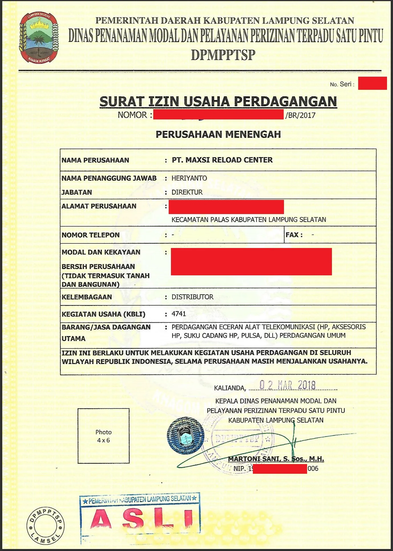 SIUP-Surat-Izin-Usaha-MAXsi-Reload-Center