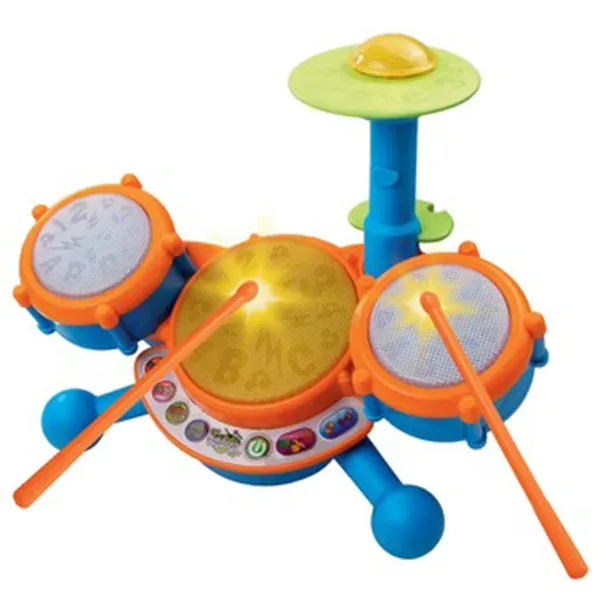 Mainan drum set anak-anak warna-warni.