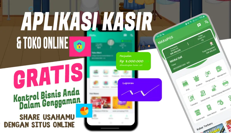 Aplikasi Kasir Android Gratis + Bonus Toko Online