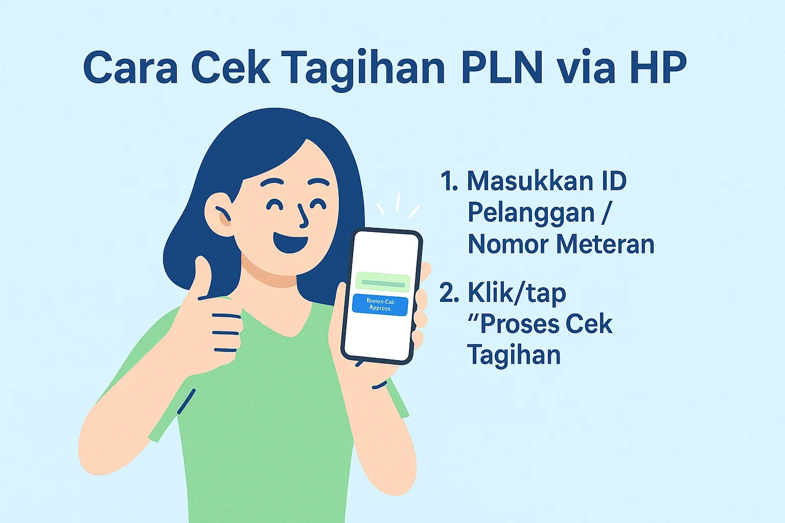 Tampilan cek tagihan PLN di smartphone