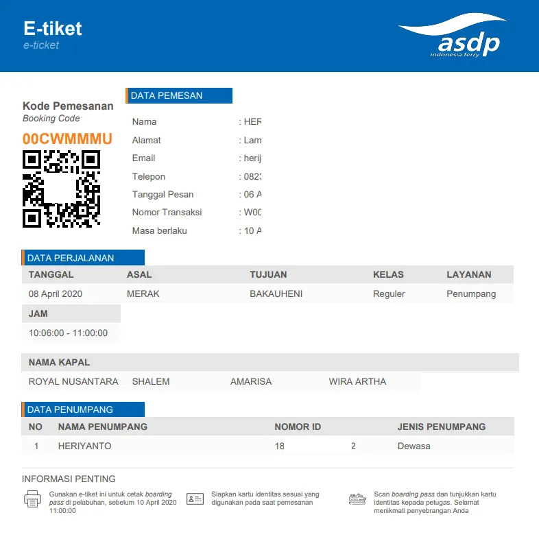 e tiket online kapal laut penyebrangan