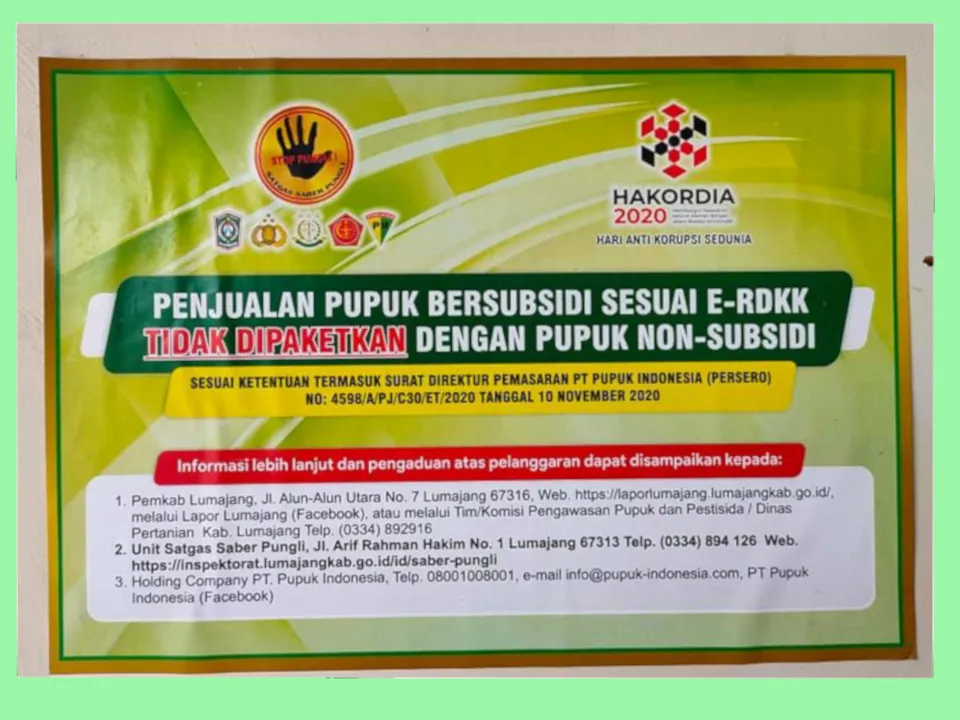 harga eceran tertinggi pupuk bersubsidi