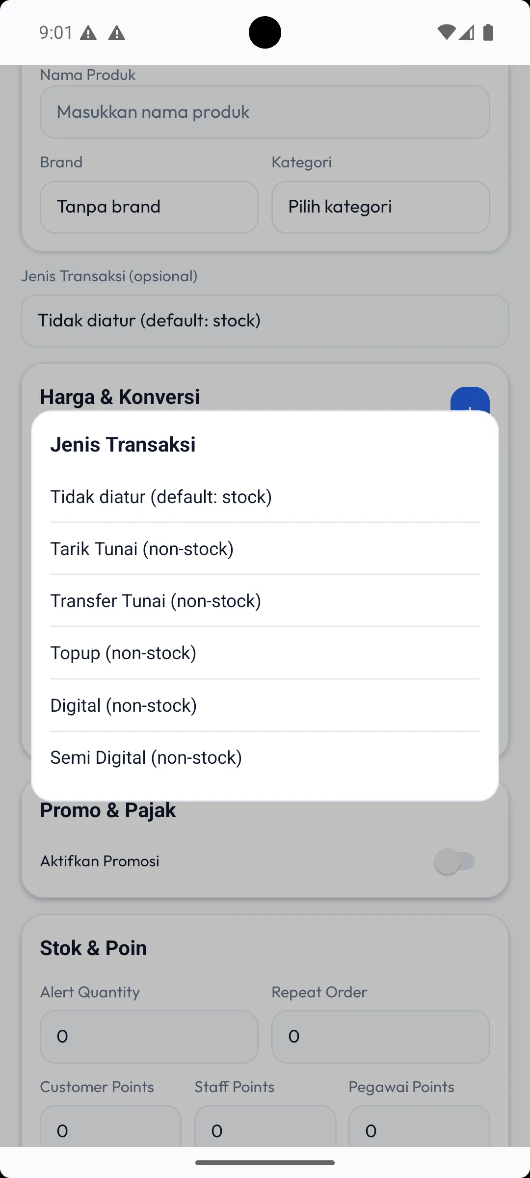Guide to product transaction types in MAXsi POS