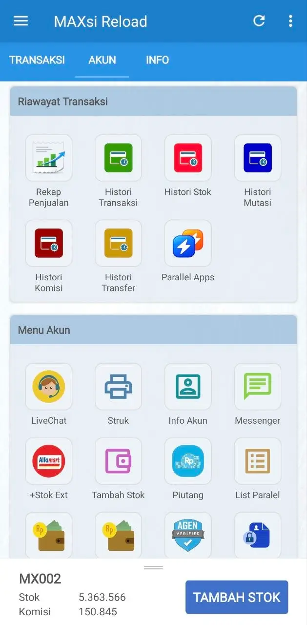 Buka tab Akun lalu pilih menu Parallel Apps