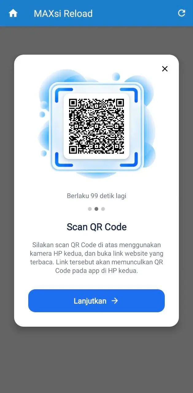 QR Code login paralel yang tampil di HP utama