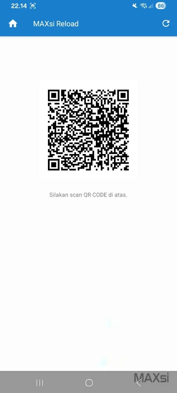 QR Code yang tampil di HP kedua