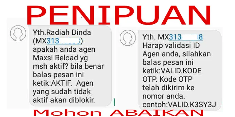 Abaikan SMS Permintaan Validasi OTP