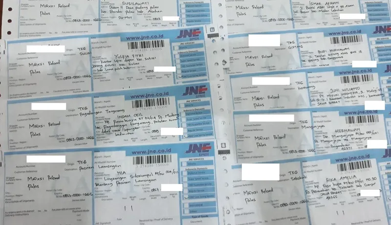 Resi Jne Pengiriman Hadiah Program Poin 2018 Agen MAXsi