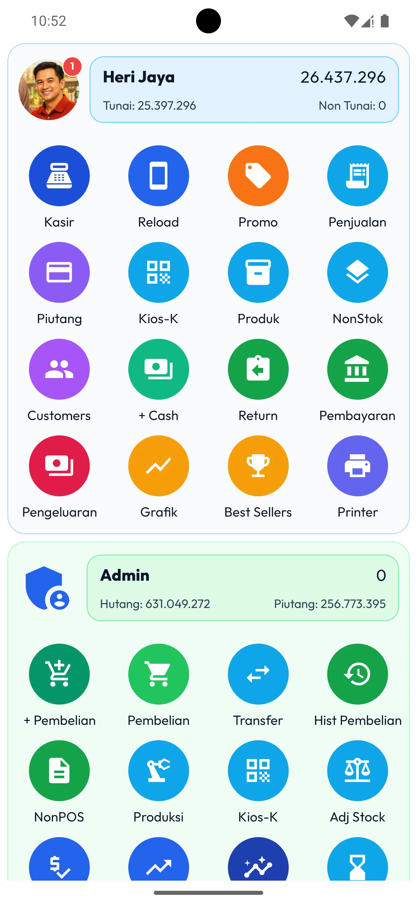 Tampilan aplikasi kasir toko sembako dan minimarket - menu transaksi - MAXsi POS