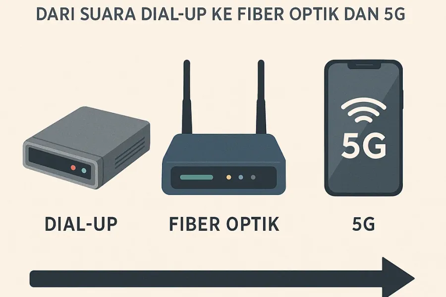 Sejarah Internet: Dari Suara Dial-Up ke Fiber Optik dan 5G