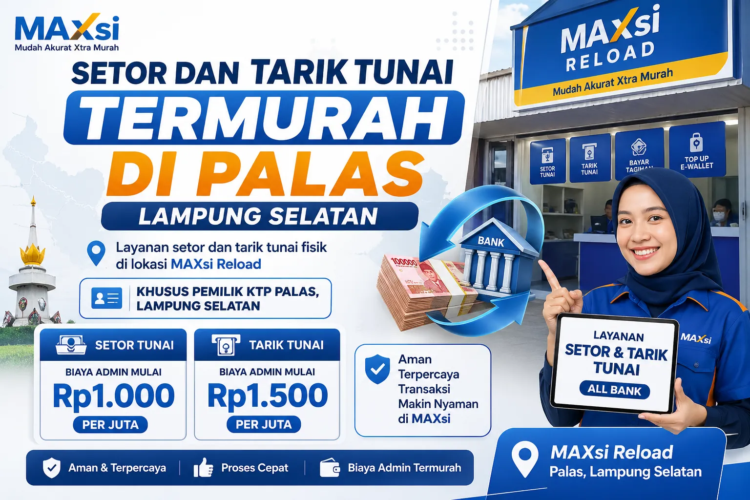 Setor dan Tarik Tunai Termurah di Palas Lampung Selatan