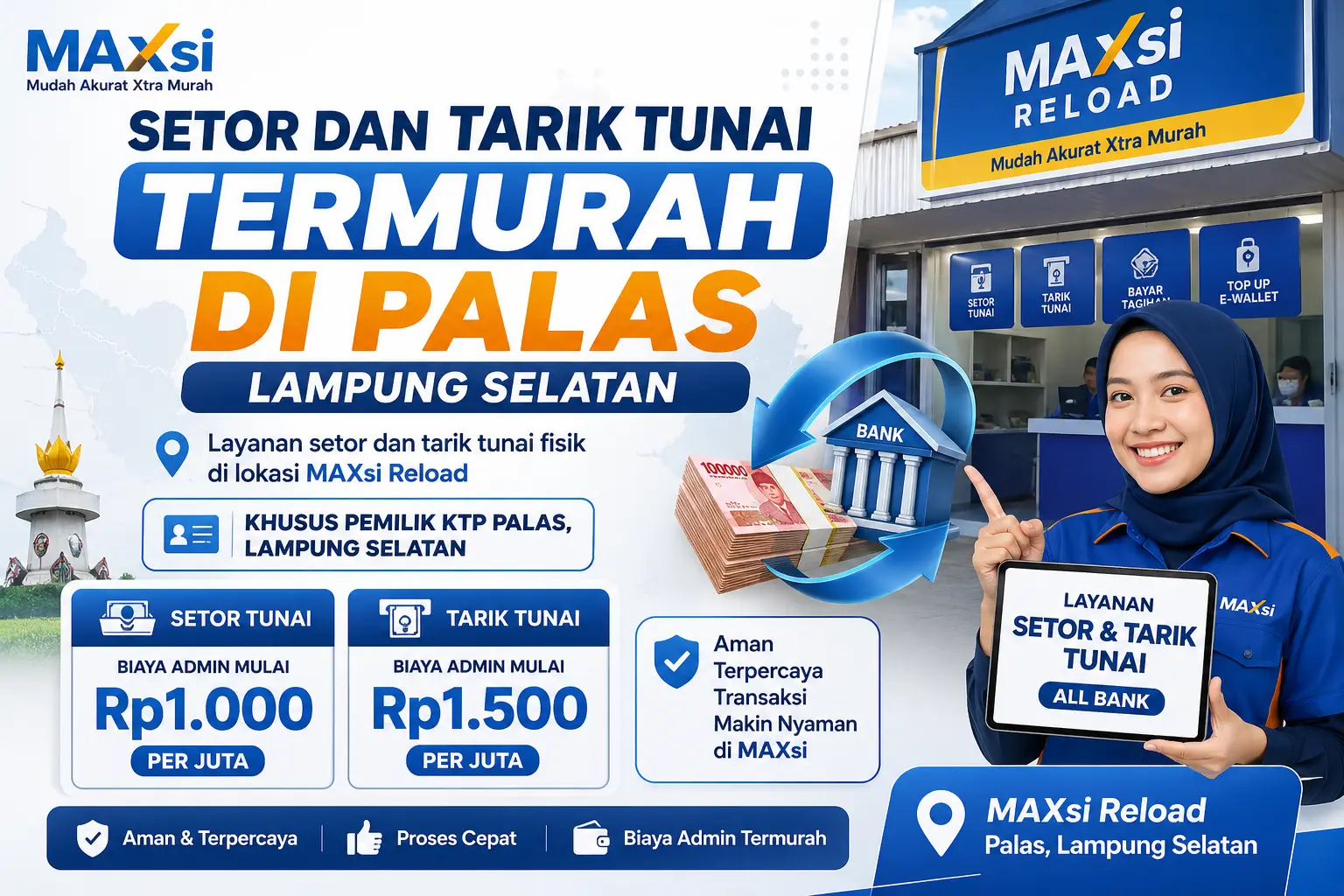Setor dan Tarik Tunai Termurah di Palas Lampung Selatan