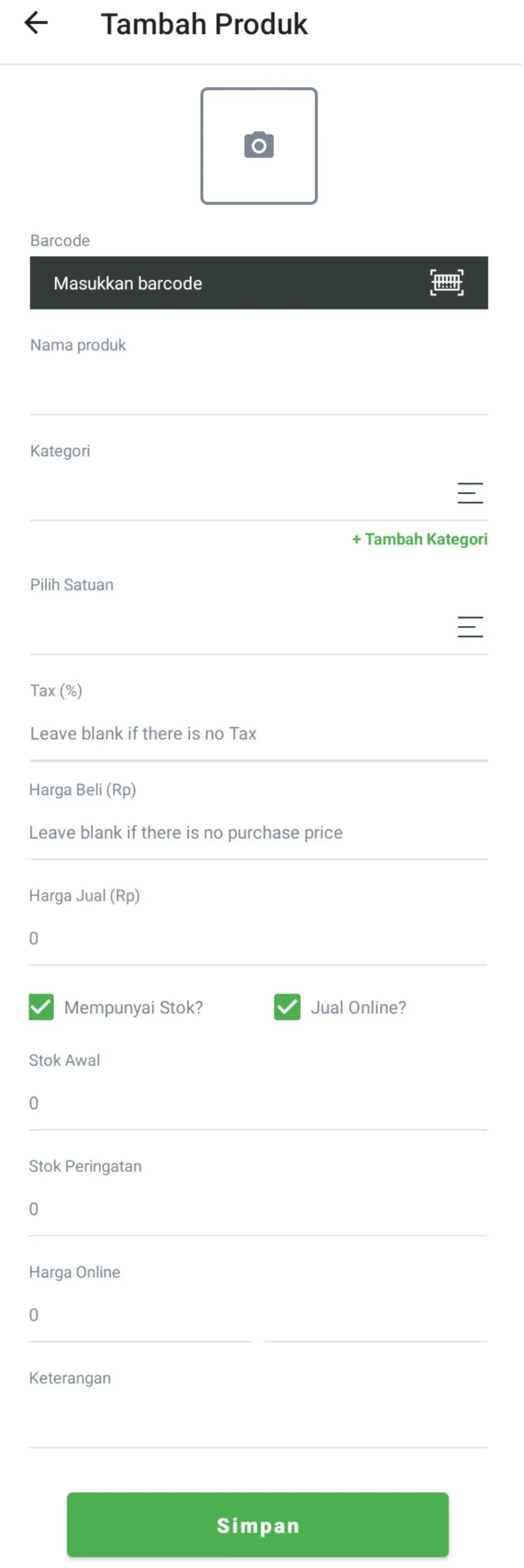 tambah produk