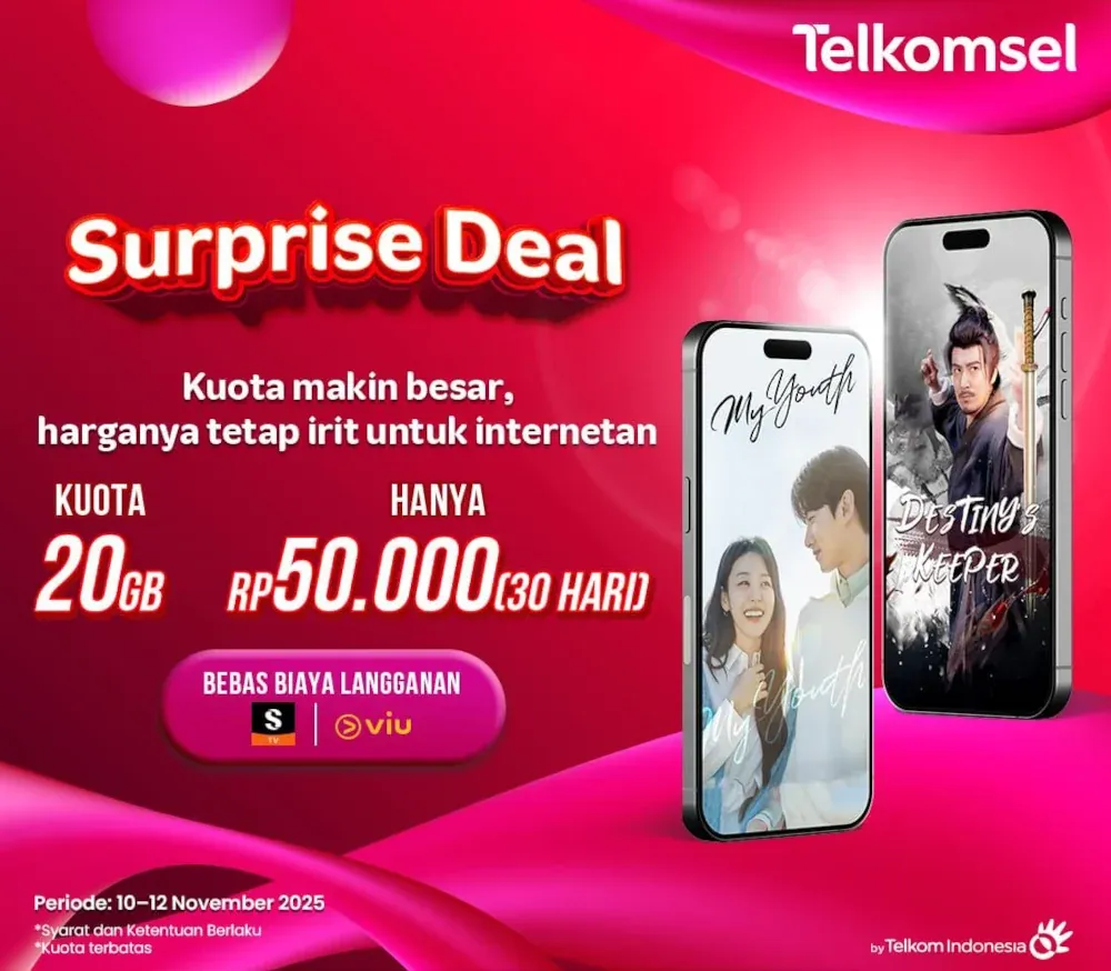 Telkomsel Surprise Deal 20GB Cuma Rp50.000
