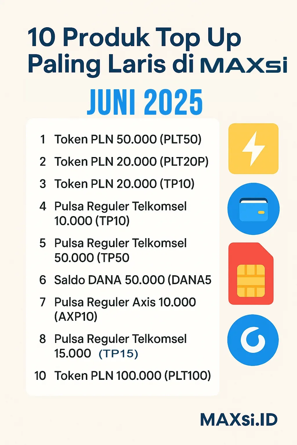 10 Produk Top Up Paling Laris di MAXsi.ID Bulan Juni 2025